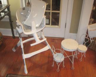 Brand New Baby High Chair and Doll Ice Cream Table.
