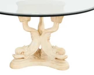 Wonderful Dolphin Table With Glass Top.  Priced To Sell.