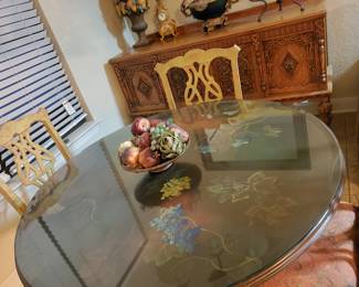 Hand Painted Dining Table with 4 Chairs