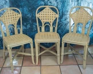 Vintage Mid Century Natural Bamboo & Rattan chair.  (4 chairs available):  $160.00 ea.