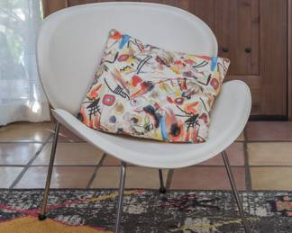 Comfortable MCM Naugahyde side chair.  $120.00