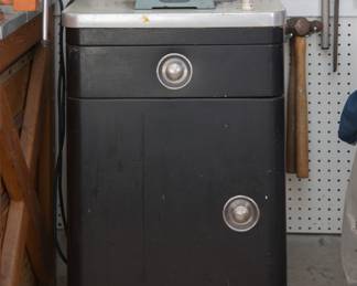 Delta 6" Bench Grinder (includes grinding, sharpening and buffing wheels:  &100.00.  MCM Metal Dentist Cabinet (35.5"h x 20" w x 15"d):  $120.00
