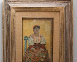 "The Italian Woman" ~ print by V. Vangough (22"l x 18"w  ALL):  $78.00