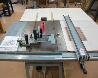 Classic Delta 10" Contractor Table Saw with fence, crosscut sled & router table extension.  Purchased in 1990.  Upgraded to a 3 horsepower motor and wired for 220v  (Mortising tool sold separately):  $600.00