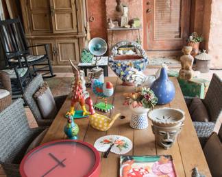 Hand crafted patio table.  The design was inspired by Greene and Greene ( iconic architects) Designed to hold an umbrella (28"h x 72"w x 40"d ):  $740.00  