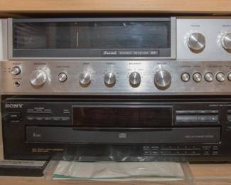 Top:  Vtg. Sansui 661 AM/FM stereo receiver, tuner & amplifier:  $200.  Bottom:  Sony 5 CD compact disc player CDP-C235:  $32.00