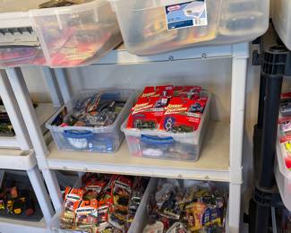 Large Totes full of Vintage Die Cast Cars new in packages