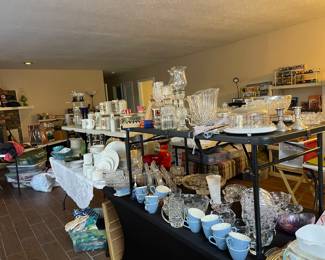 Crystal, china, serving pieces, china sets, German Beer steins, corelle ware