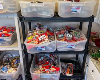 Vintage Johnny Lightning Diecast Cars, Matchbox, Hot Wheels, all in original packages Too many for us to go through each tote