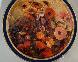 Tin Plate With Floral Decoration
