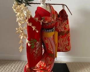 Vintage Japanese Kimono Geisha Doll
