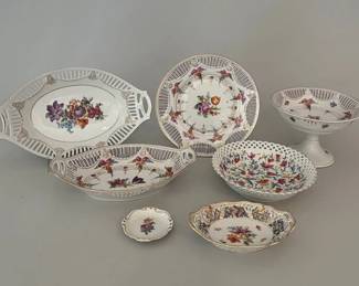 Group Of Shcuman Porcelain Reticulated Serving Pieces, Bavaria
