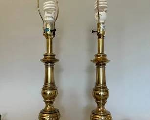 Pair Of Brass Lamps
