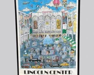 Charles Fazzino Lincoln Center Poster, Signed By Charles Fazzino, 1987
