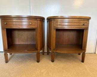 Pair Of Vintage Demilune Bedside Tables By Detroit Furniture Distrubuting Company Inc.
