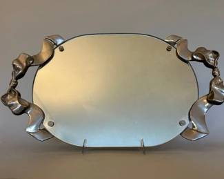 Mirrored Vanity With Metal Ribbon Handles
