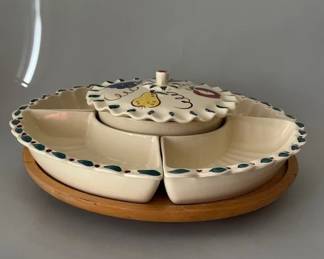 Vintage Lazy Susan Chip And Dip Serving Set
