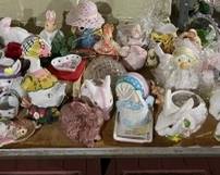 Easter bunnies and decorations