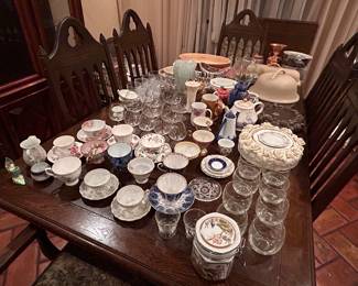 Teacups, Crystal, glassware and more!