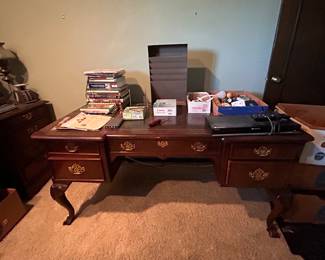 Leather topped desk 