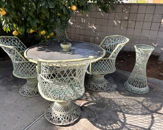 6pc Mid century Russel Woodard fiberglass patio set 