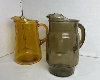 Heavy glass pitchers (2)