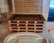 Set of 5 Wood Dansk square and 1 oval trays