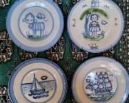 Set of 4 M.A. Hadley salad plates 8 5/8" signed