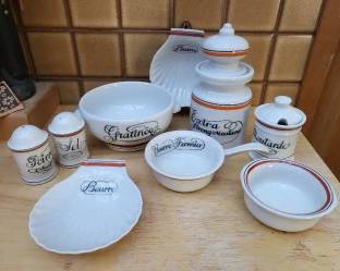 Set of Porcelain D'Auteuil Jacques Lobjoy Bistro France serving pieces