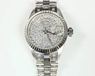 14k white gold made in Italy automatic watch with a Swiss movement