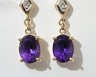 Petite amethyst earrings in 14k