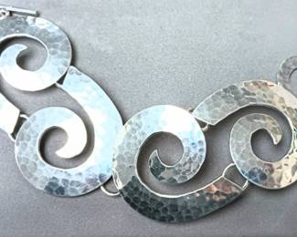 Hammered sterling bracelet. Med wrist 
