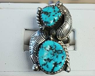 Turquoise ring in sterling 