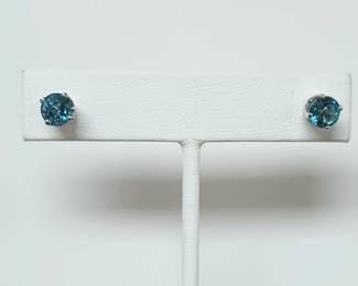 Blue zircon studs 