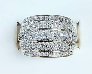 Diamond band with approx 1.00 ct tw 10k yellow gold. Sz 6.5

