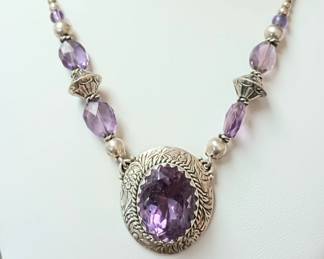 Amethyst and sterling necklace 