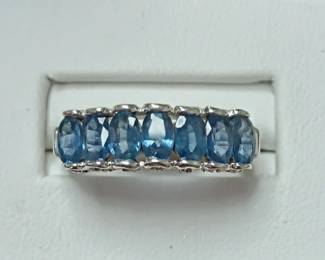 Sapphire band in white gold