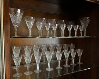 21	$350 	Waterford crystal 8 wine/ 8 flutes/ 8 sherry/8 cordials	Lismore - one stem has tiny chip on rim		