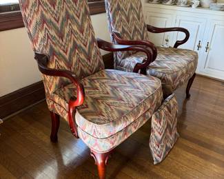 7	$150 	two matching armchairs queen ann style 									