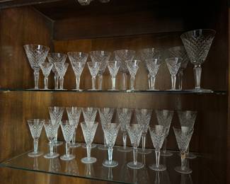 21	$350 	Waterford crystal 8 wine/ 8 flutes/ 8 sherry/8 cordials	Lismore - one stem has tiny chip on rim		
