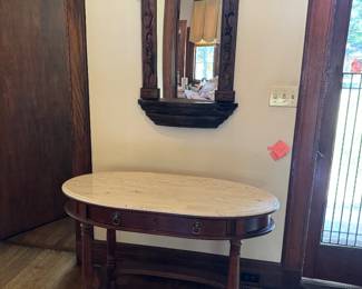 1	$140 	Mirror 39x24									
2	$180 	Console foyer composite oval top 45x20x30	