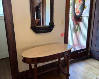 1	$140 	Mirror 39x24									
2	$180 	Console foyer composite oval top 45x20x30	