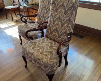 7	$150 	two matching armchairs queen ann style 									
