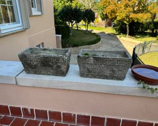 60	$70 	Set of 2 concrete planters with grapes 	