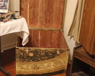 CEDAR LINED BRASS TRUNK