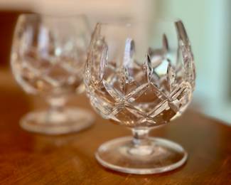 Pair of Gorham crystal "King Edward" brandy glasses.  
