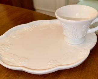 Westmoreland lunch plate and tea cup.  Four sets available.
