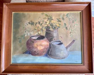 Oil painting is by Helen Mapes of Artesia, New Mexico acquired in 1967.