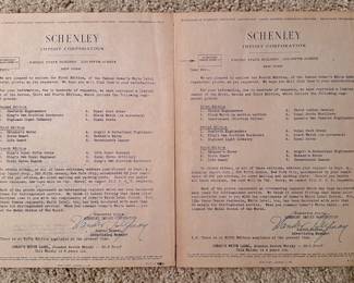 Letters accompanying the first and fourth editions of the Dewar's White Label regimental prints (previous photo).