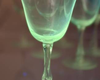 Fostoria Petite #6085 stemware.   Wine/water goblets - 8 available.  Ice tea glasses - 8 available.  Sherberts - 10 available.  Cordials - 4 available.